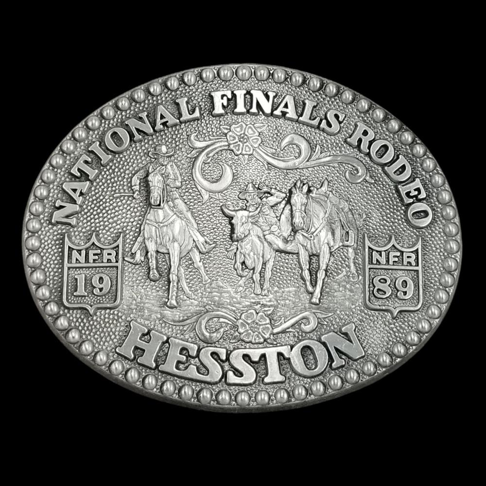 1989 Hesston National Finals Rodeo NFR‎ Belt Buckle Fred Fellows Vintage Western